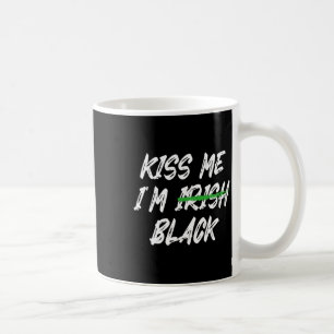 Kiss Me I’m Irish Black Leprechaun St Patricks Day Coffee Mug