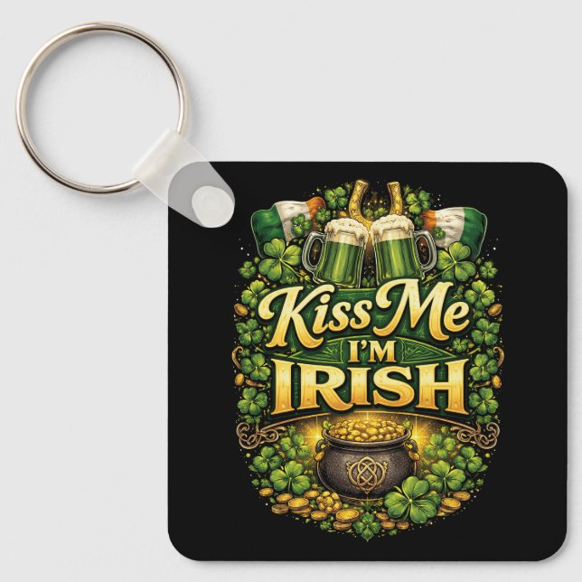 Kiss Me, I’m Irish Key Ring (Front)