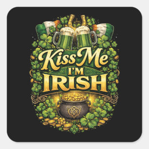 Kiss Me, I’m Irish Square Sticker