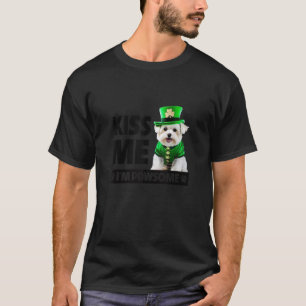 Kiss Me I m Pawsome Maltese St Patricks Day Green T-Shirt