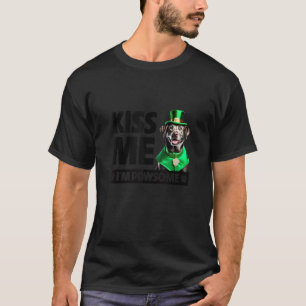 Kiss Me I m Pawsome Silver Lab Retriever St Patric T-Shirt