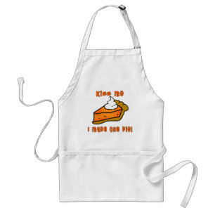 Kiss Me I Made the Pie! Pumpkin Pie Design Standard Apron