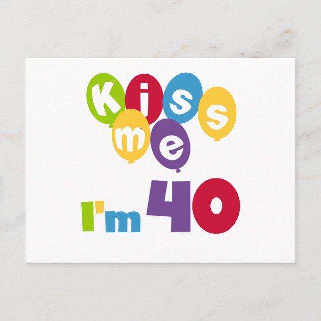 Kiss Me I'm 40 Birthday T-shirts and Gifts Postcard (Front)