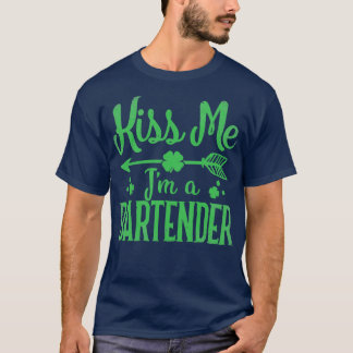 Kiss Me Im a Bartender Funny Irish Novelty Gift (2 T-Shirt