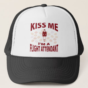 Kiss Me I'm A Flight Attendant Trucker Hat