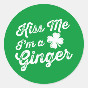 Kiss Me I'm A Ginger! Classic Round Sticker