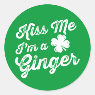 Kiss Me I'm A Ginger! Classic Round Sticker