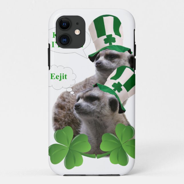Kiss me I'm a Irish meerkat design Case-Mate iPhone Case (Back)