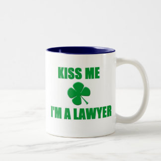 Kiss me I'm a Lawyer Two-Tone Coffee Mug