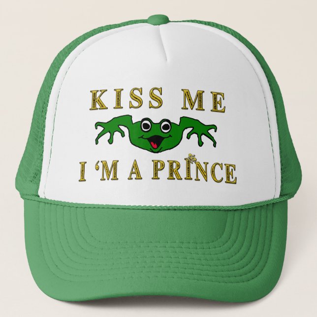 "Kiss Me I'm a Prince" Trucker Hat (Front)
