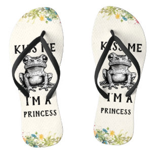 Kiss Me I'm A Princess Flip Flops