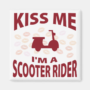 Kiss Me I'm A Scooter Rider Magnet