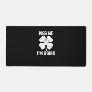 Kiss Me Im Asian Shirt St. Patricks Day Clothes Me Desk Mat