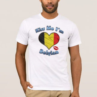 Kiss Me I'm Belgian Flag T-Shirt National Holiday