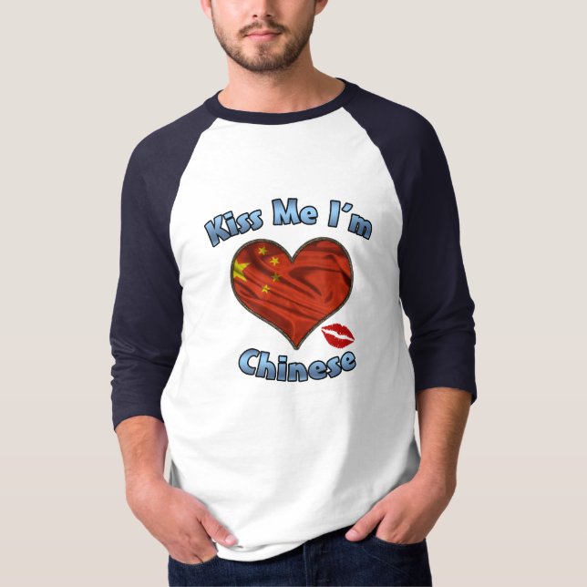 Kiss Me I'm Chinese Flag T-Shirt (Front)