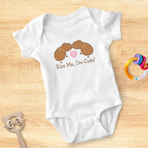 Kiss Me I'm Cute Funny Capybara Baby Bodysuit