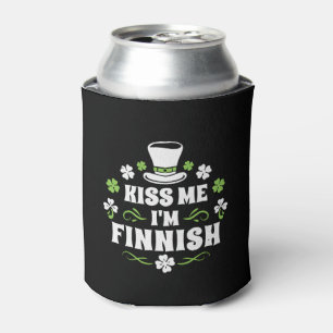 Kiss Me I'M Finnish St Patrick'S Day Finnish Can Cooler