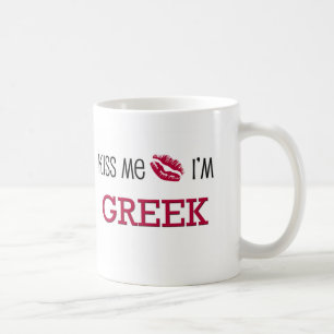Kiss Me I'm GREEK Coffee Mug