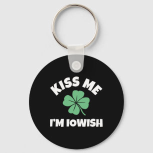 Kiss Me I'm Iowish St. Patrick's Day Funny Iowa Key Ring