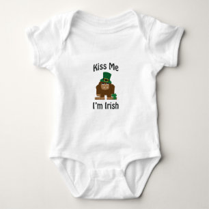 Kiss Me I'm irish Bigfoot Baby Bodysuit