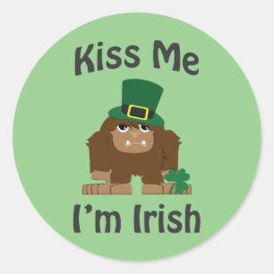 Kiss Me I'm Irish bigfoot Classic Round Sticker