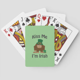 Kiss Me I'm Irish bigfoot Playing Cards