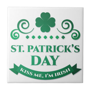 kiss me i'm irish ceramic tile