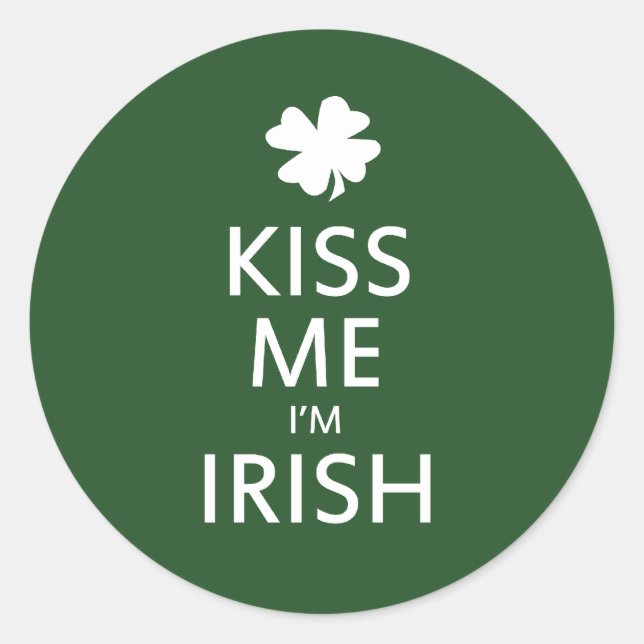 Kiss me Im Irish Classic Round Sticker (Front)