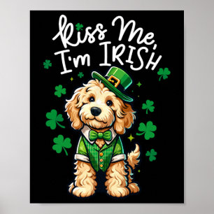 Kiss Me Im Irish Doodle Kids Men Women Funny St Pa Poster