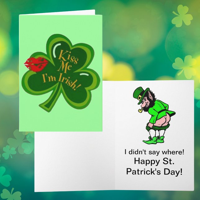 Kiss Me I'm Irish Funny Leprechaun Card (Kiss Me I'm Irish Funny Leprechaun Card)