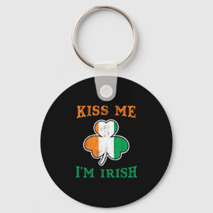 Kiss me im irish funny st patricks day key ring