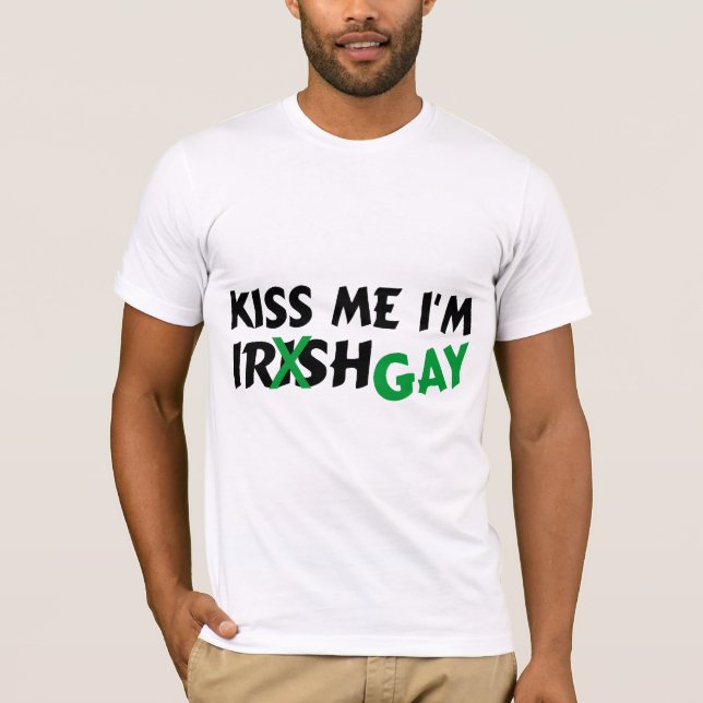 Kiss Me Im Irish Gay T-Shirt (Front)