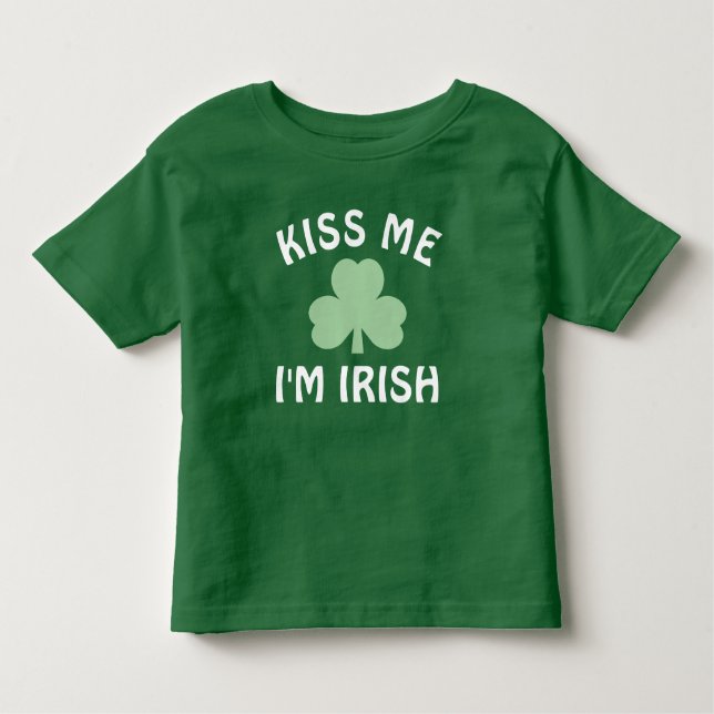 Kiss Me Im Irish Green Shamrock St Patricks Day Toddler T-Shirt (Front)