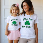 Kiss Me Im Irish Green Womens St. Patricks Day T-Shirt<br><div class="desc">Cute women's graphic St. Patrick's Day tee shirt features 'Kiss Me I'm Irish' wording with a lucky shamrock green clover design.</div>