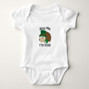 Kiss Me I'm Irish Hedgehog Baby Bodysuit