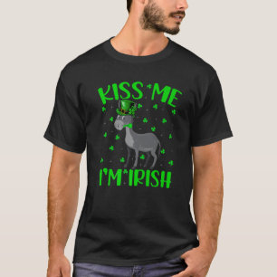 Kiss Me I'm Irish Leprechaun Hat Mule St. Patrick' T-Shirt