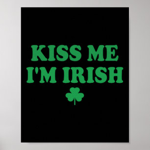 Kiss Me I'm Irish Leprechaun St Patricks Day Poster