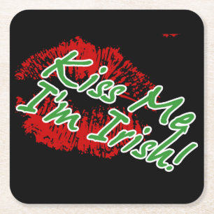 Kiss Me I'm Irish -lips Coaster