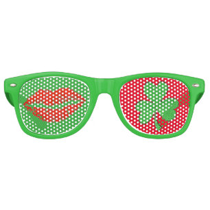 Kiss Me I'm Irish Lips Shamrock St. Paddy's Shades