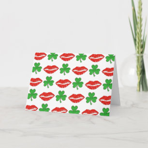 Kiss Me I'm Irish Lips Shamrock St. Patrick's Day Card