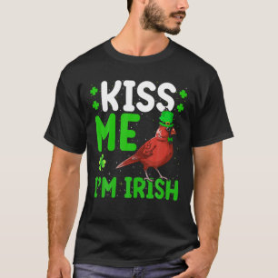 Kiss Me I'm Irish Northern Cardinal Bird St. Patri T-Shirt