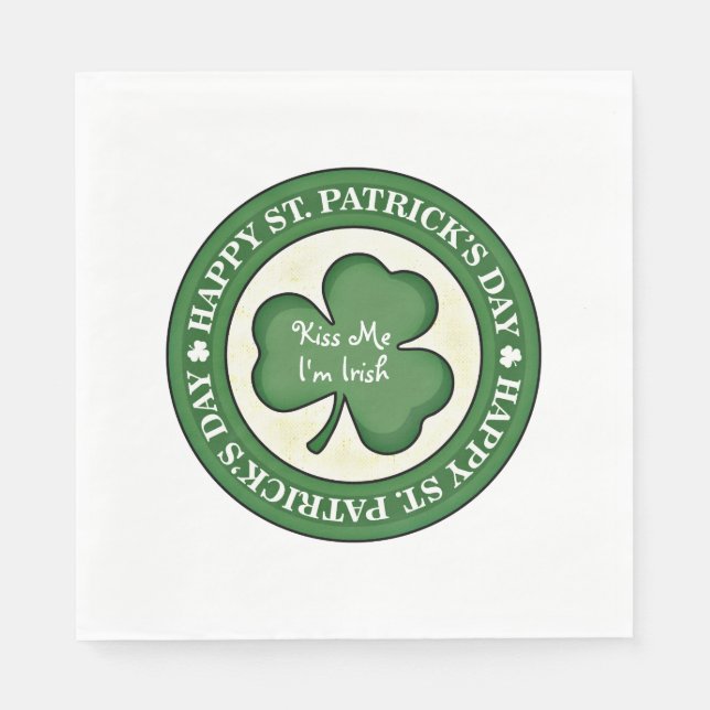Kiss Me I'm Irish Paper Napkins (Front)