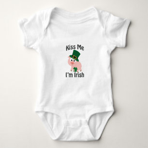 Kiss Me I'm Irish Pig Baby Bodysuit