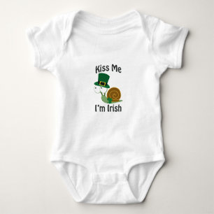 Kiss Me I'm Irish Snail Baby Bodysuit