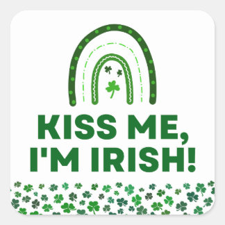Kiss Me! I'm Irish Square Sticker