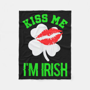 Kiss Me Im Irish St. Patricks Day Fleece Blanket