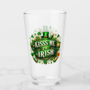 Kiss Me I'm Irish St Patrick's Day  Glass