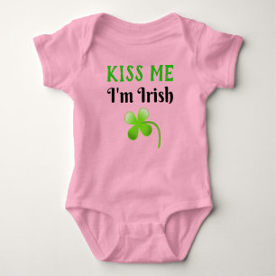 Kiss Me I'm Irish St. Patrick's Day Green Baby Bodysuit