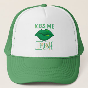 Kiss Me I'm Irish St. Patrick's Day Green Shamrock Trucker Hat