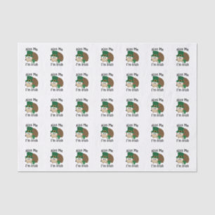 Kiss Me Im Irish St Patricks Day Hedgehog Tissue Paper
